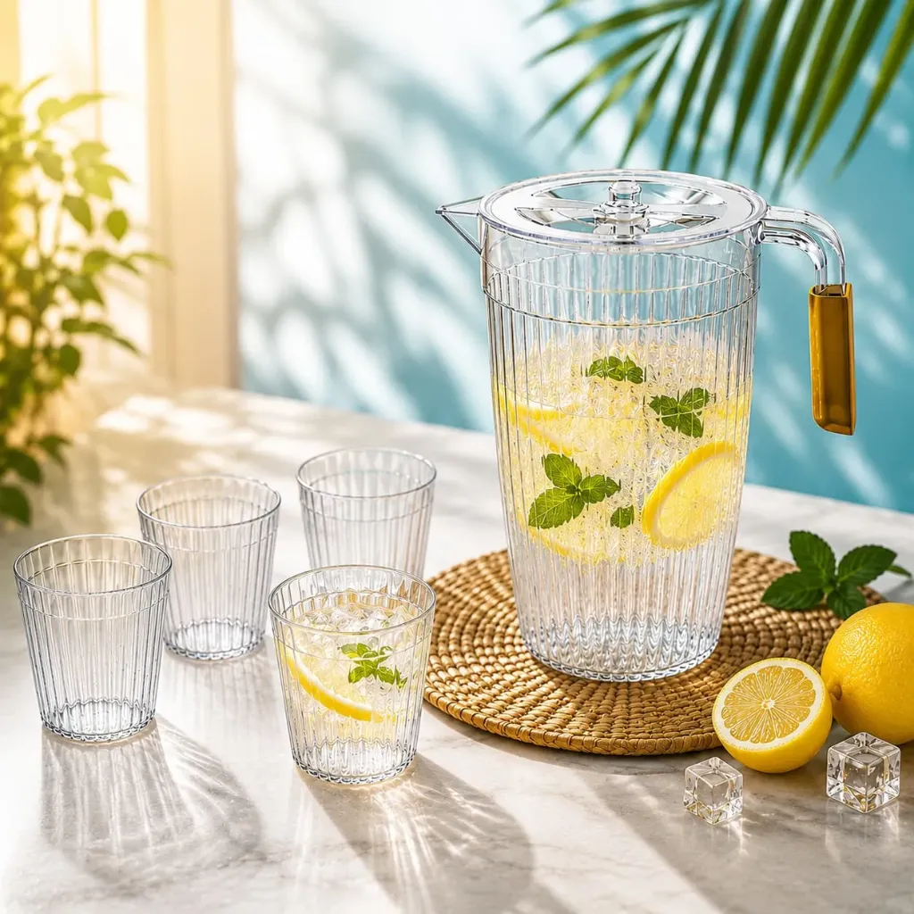 Jarra de Acrílico con 4 vasos